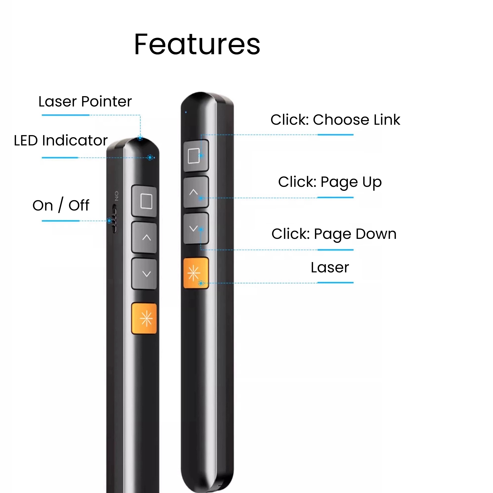 2.4G PPT Wireless Presenter Page Turning Laser Pen Presentation Remote ...