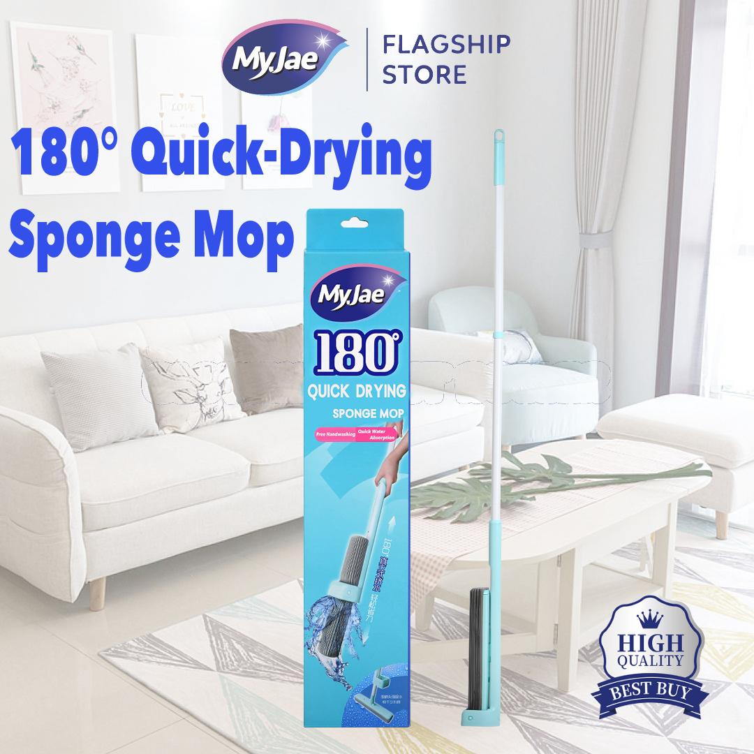 MyJae 180° Quick-Drying Sponge Mop Free Handwashing Cleaning System ...