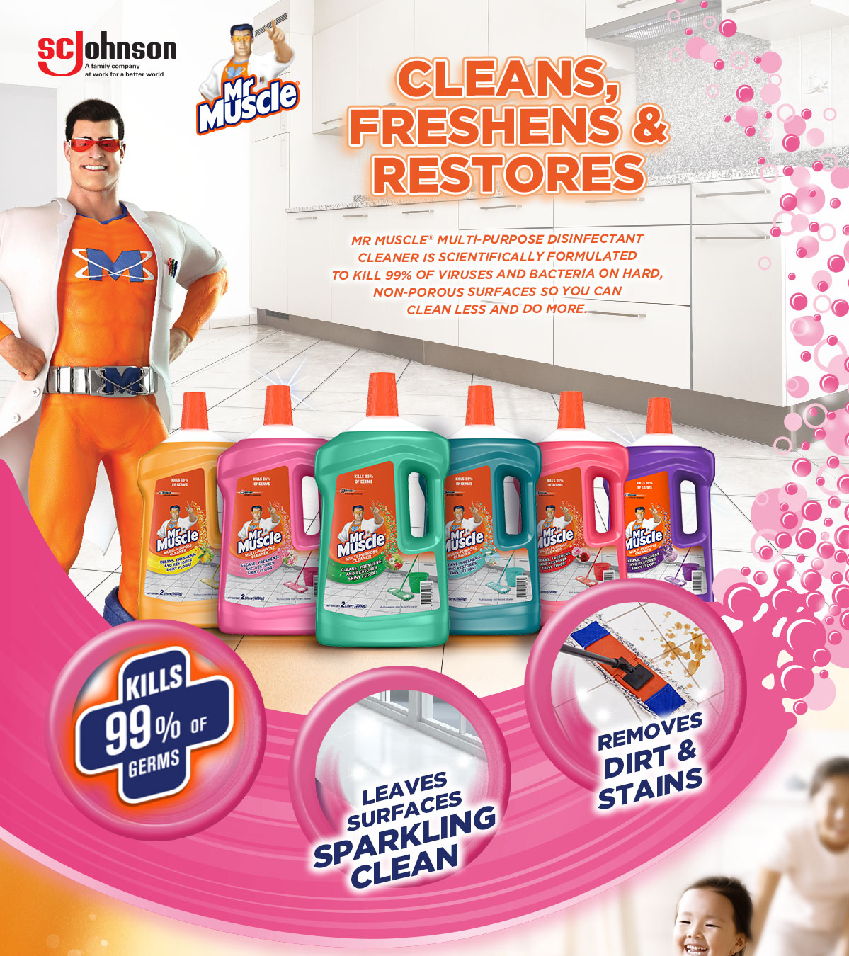 Mr. Muscle Multipurpose Disinfectant Floor Cleaner (3.7L) | Shopee Malaysia