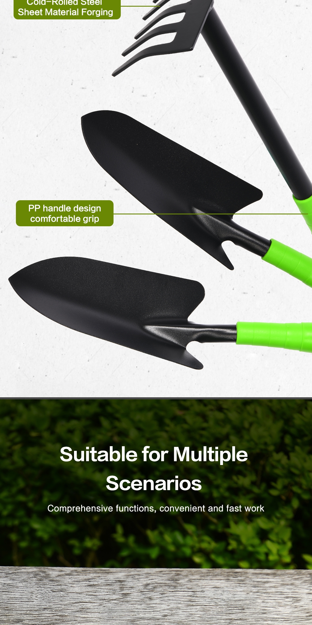 ZENTOR Garden Shovel & Rake With Thermo Paint Layer | Gardening Tool ...