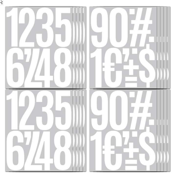 Jumbo 5-Inch Number & Symbols Stickers (2 sets) 22*26cm | Shopee Malaysia