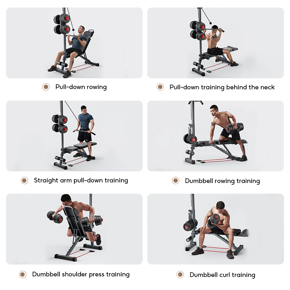 OneTwoFit Multi-function Dumbbell Bench Pull Down Trainning Machine ...