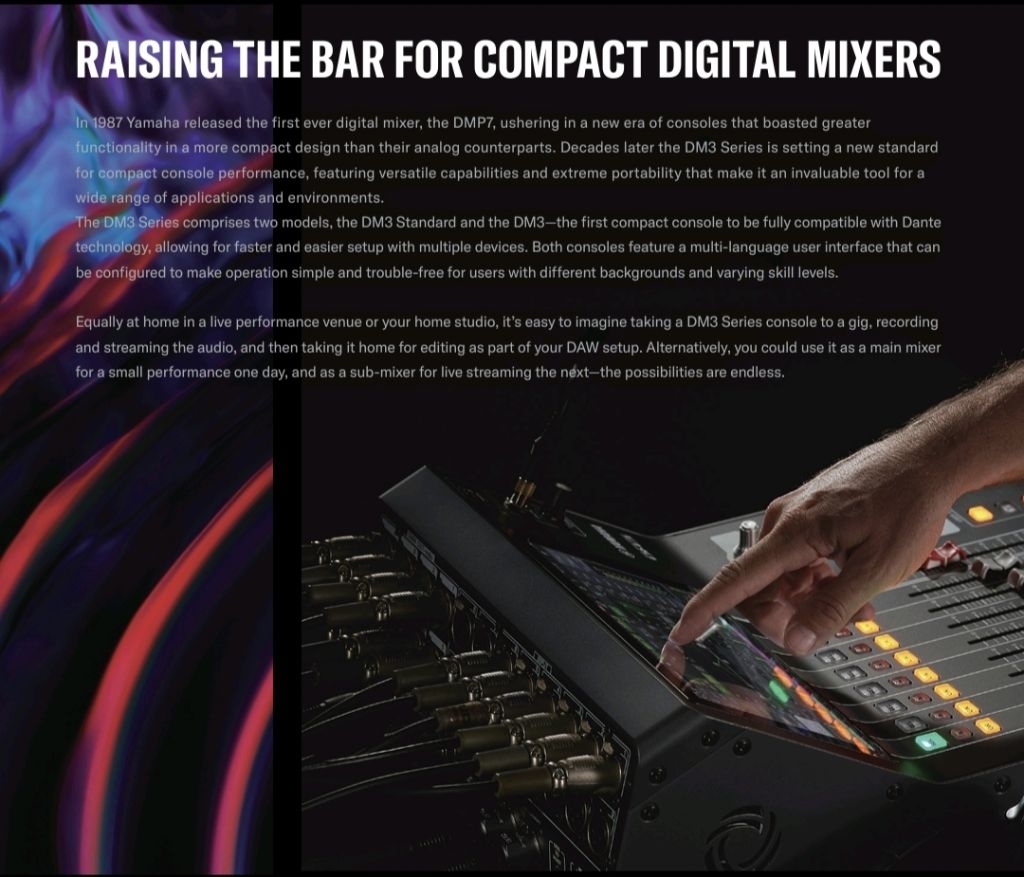 Yamaha DM3 Digital Mixer – 22-Channel Compact Console with USB ...