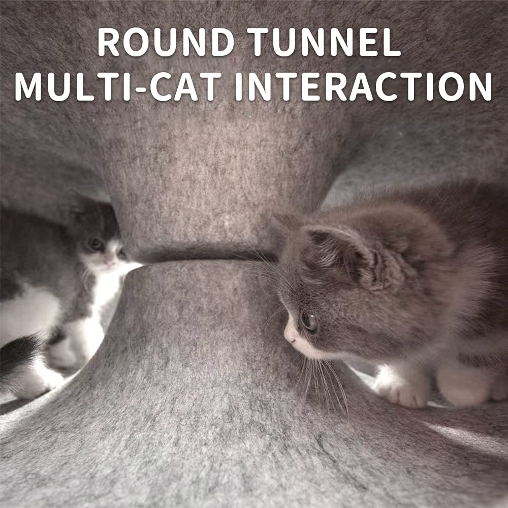 ‌Scratch Resistant Donut Cat Tunnel Bed for Indoor Cats Play Nap ...