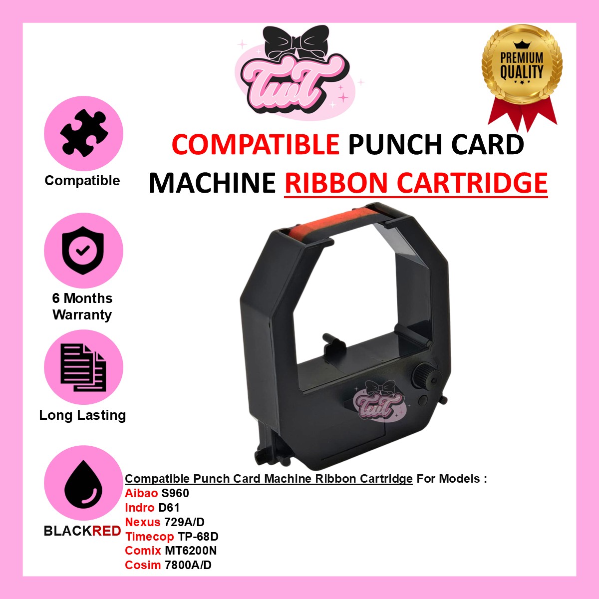 Compatible Aibao S960 S-960 S 960 960 Ribbon Cartridge Punch Card Time ...