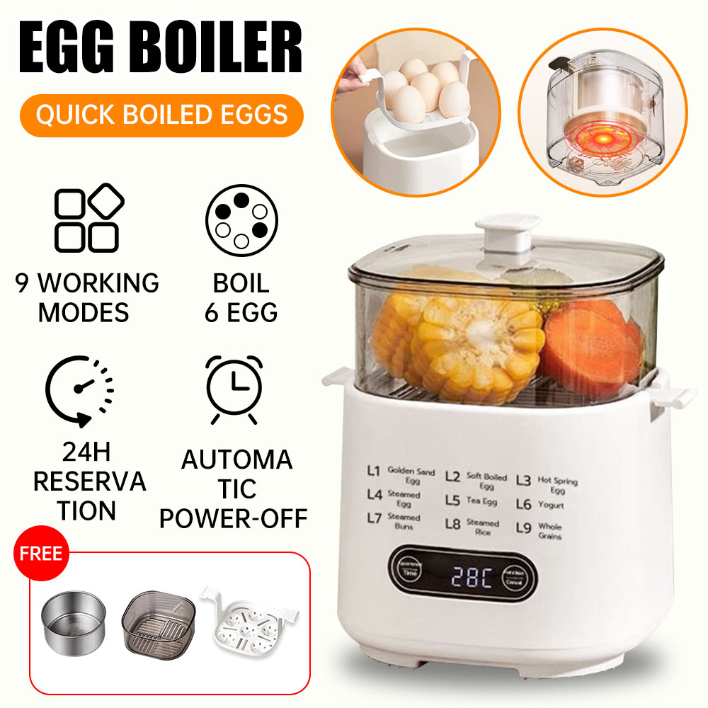 Upgrade 6 Mode Egg Cooker Steamer | Auto Shut Off | Perfect Telur Rebus ...