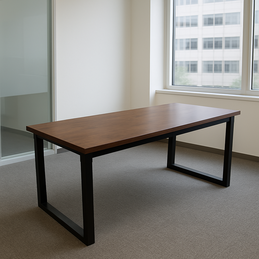 𝗫𝗭 Dallas Table 100% Solid Rubber Wood Dining Table Meja Makan Office ...