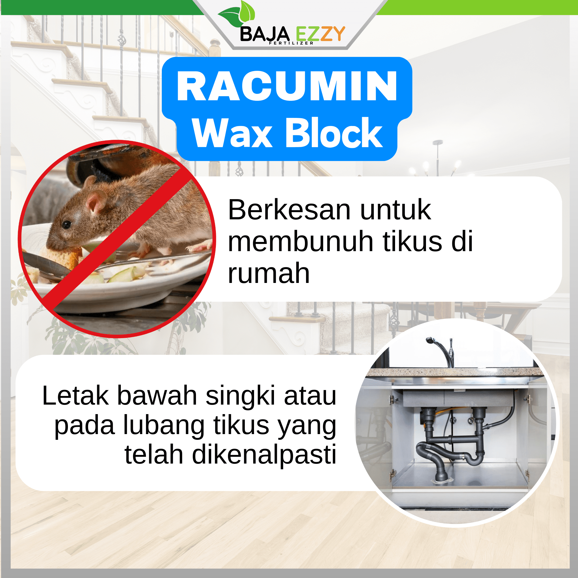 Bayer Racumin Wax Block 1KG Racun Tikus Berkesan - Sesuai untuk Kilang ...
