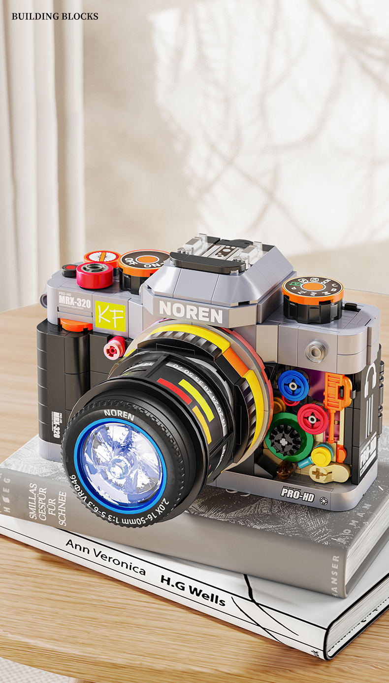 Retro Camera Mini Building Block Model, Simulation Toy, Mini Building ...