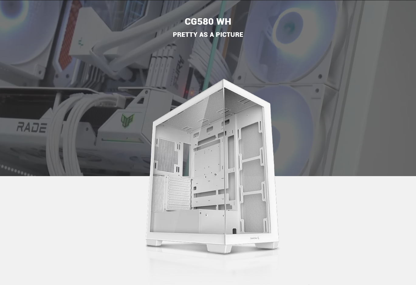 DEEPCOOL CG580 ATX MidTower Casing Tempered Glass, CPU Cooler Support ...