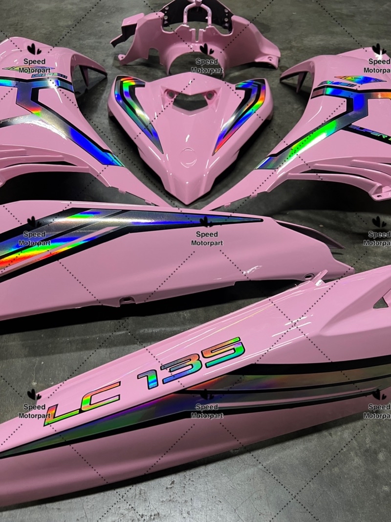 COVER SET LC135 V1-V8 BABY PINK DESIGN LINE CHROME | Shopee Malaysia