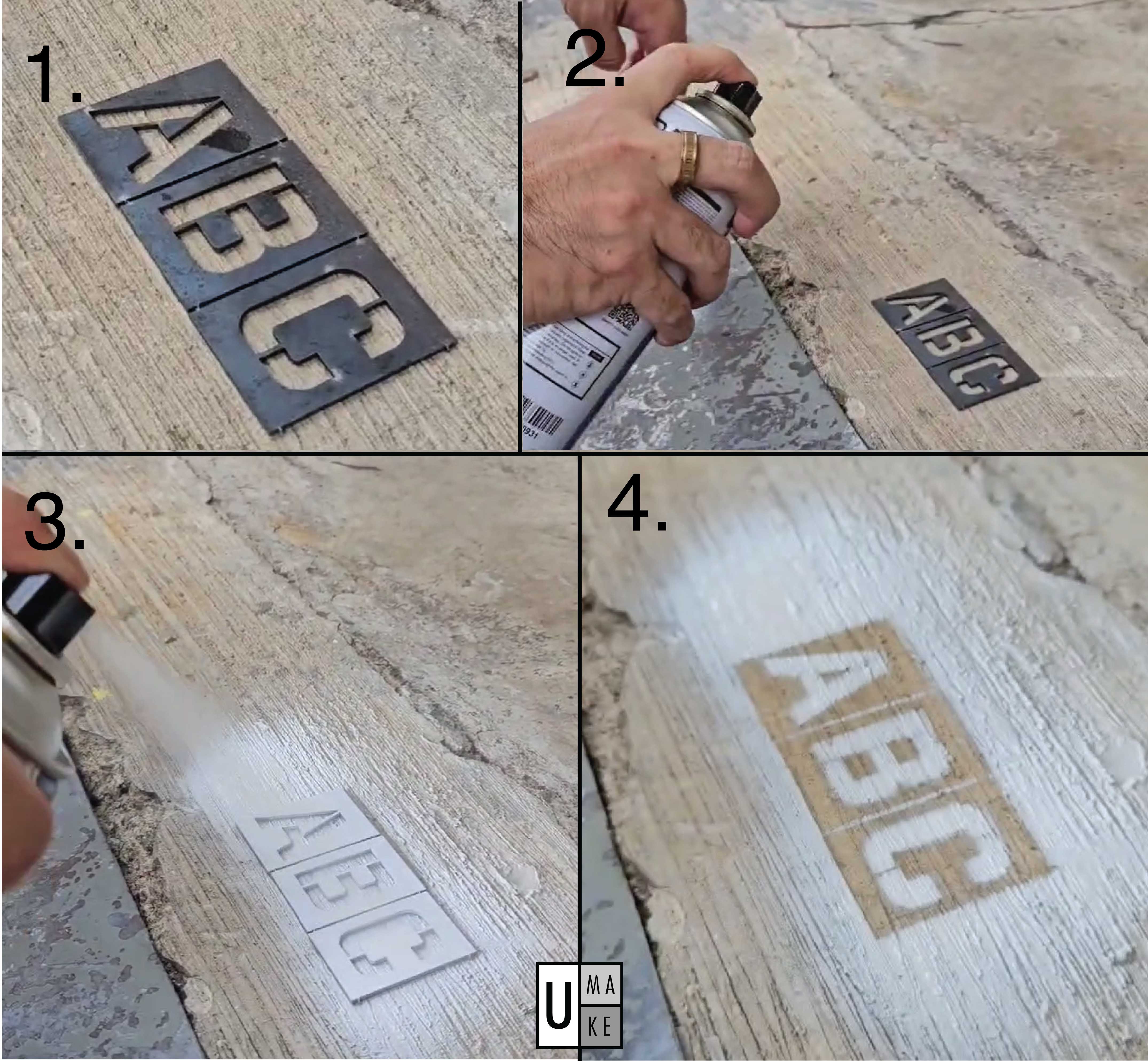 UMAKE Steel Stencil Plate for Spray Paint Wordings, Painting Number