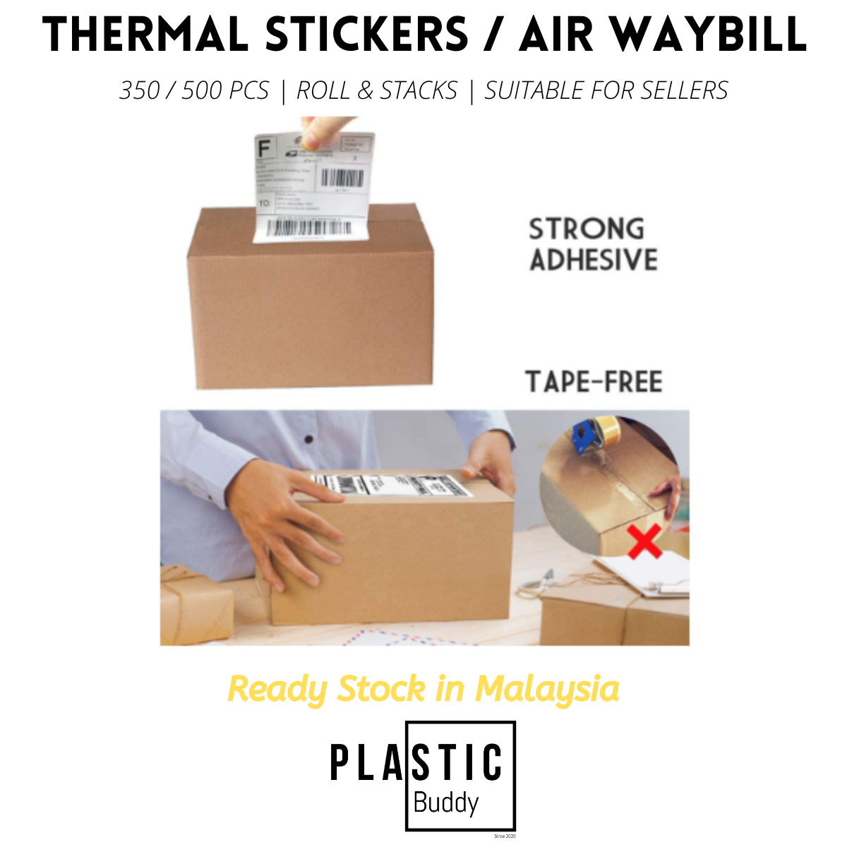 A6 Thermal Sticker AWB Sticker Thermal Printing 100*150mm 350 pcs 500 ...