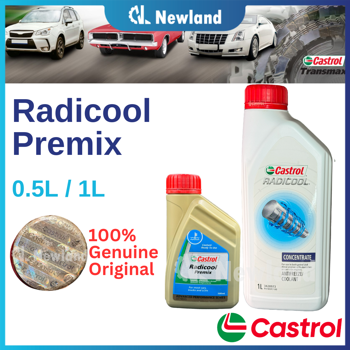 Castrol Coolant / Radiator Coolant / Radicool Premix (0.5L / 1L ...