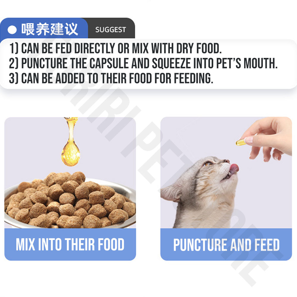 Furiri Cat Dog 120ml Deep Sea Fish Oil Pump Bottle Omega 3 EPA Pets