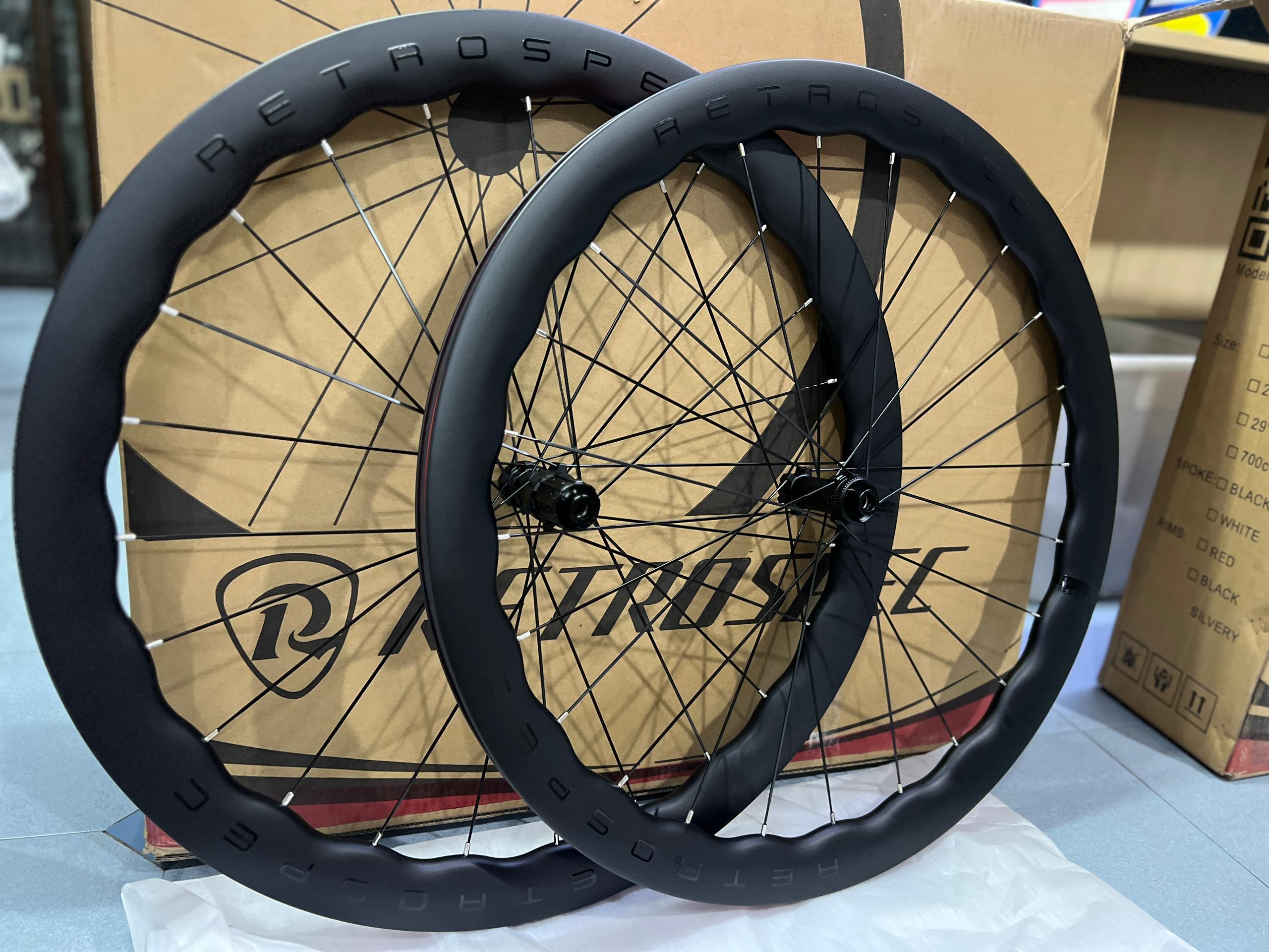 RETROSPEC DISC BRAKE 50MM CARBON WHEELSET RATCHET 36T DISC CENTER LOCK ...