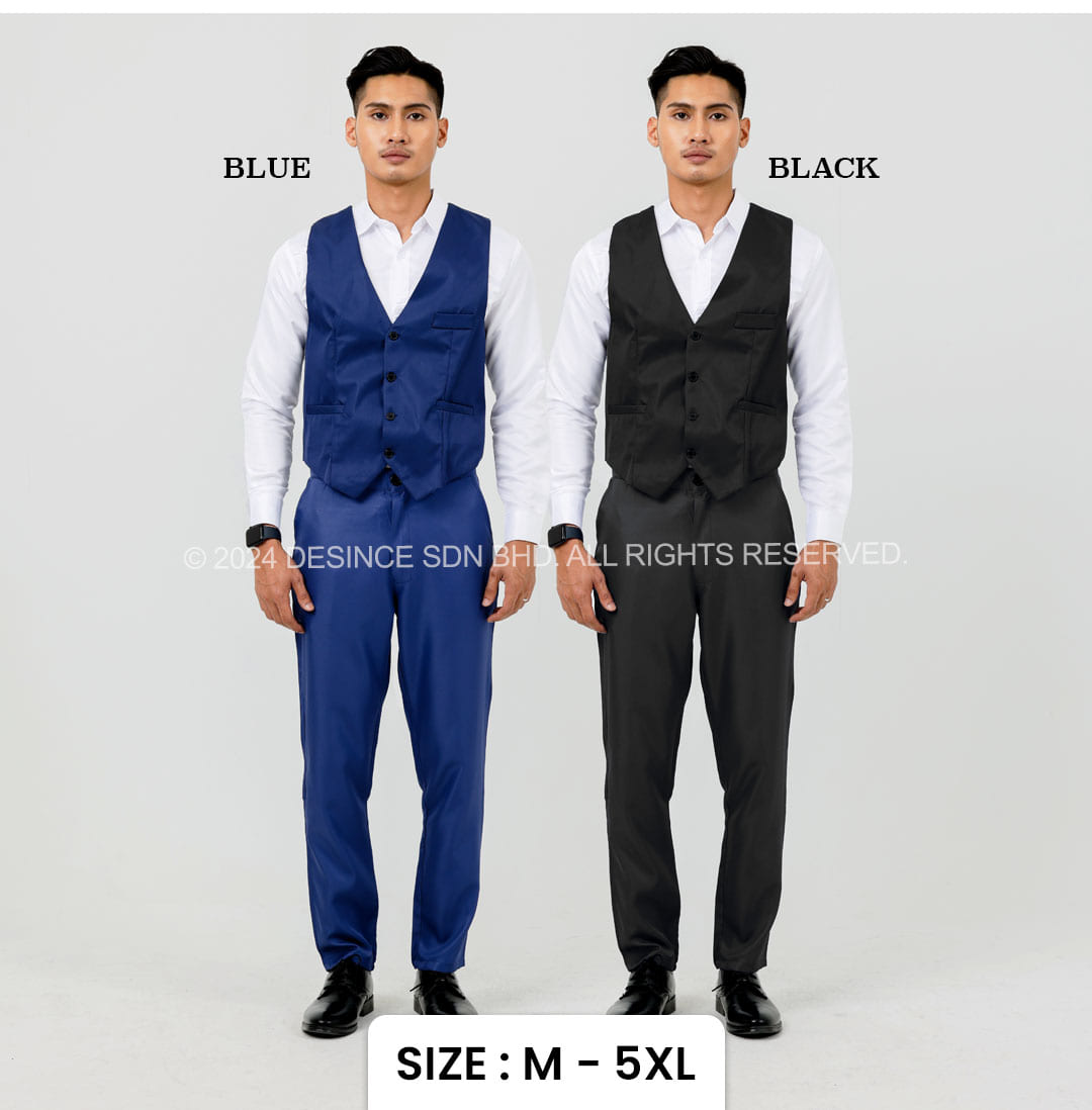 🇲🇾 DESINCE Unisex Vest Man Woman Formal Top Suit Office Wedding ...