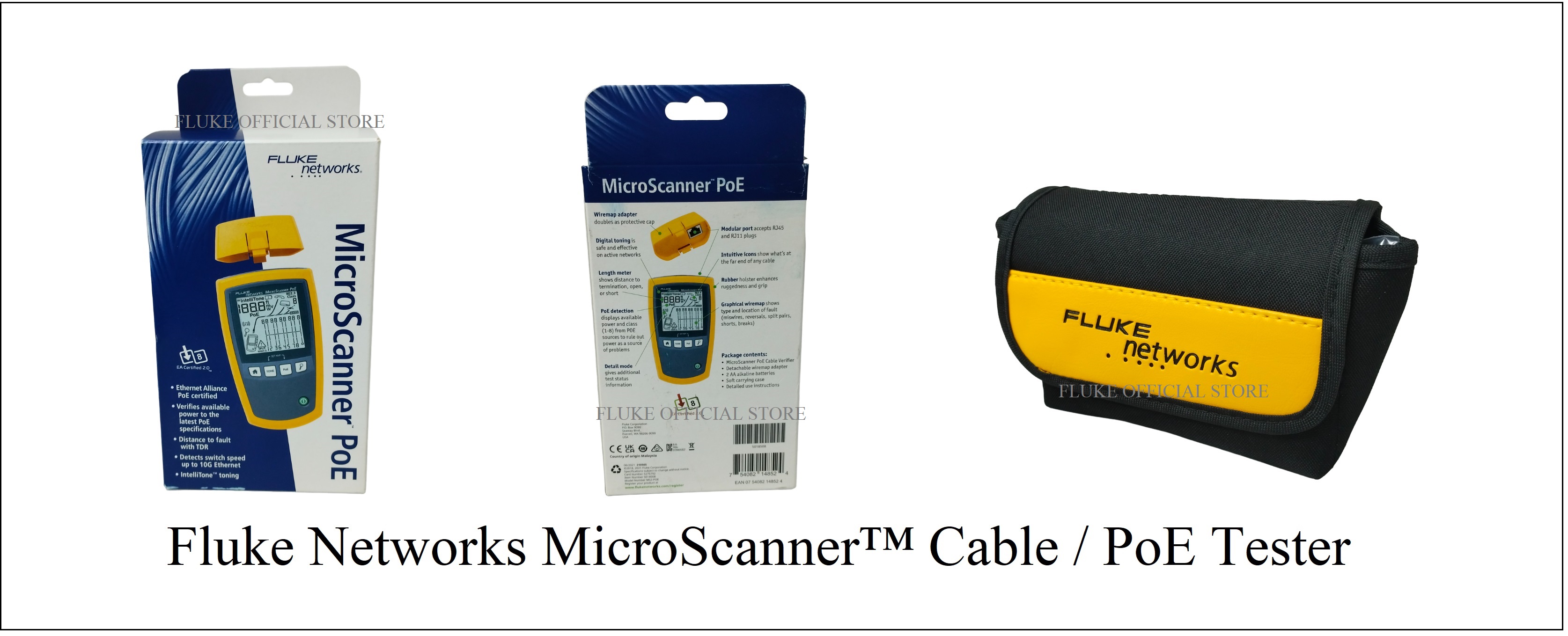 Fluke Networks MicroScanner™ Cable / PoE Tester, Rangkaian MicroScanner ...