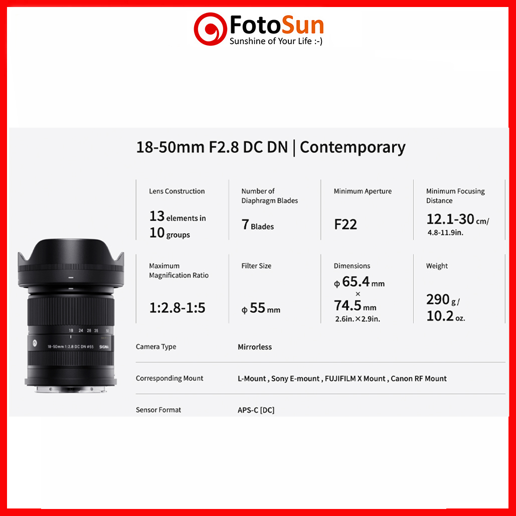 Sigma 18-50mm f2.8 DC DN for Sony, Fuji and Canon RF | Shopee Malaysia