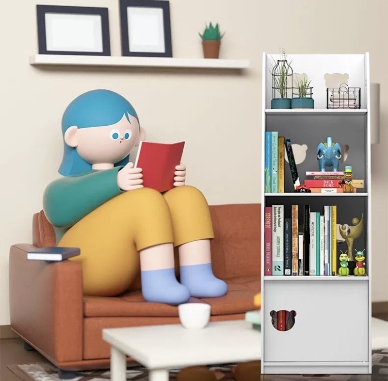 DIY Rak Buku Ikea Style Bookshelf Furniture Children Cabinet Rack File ...