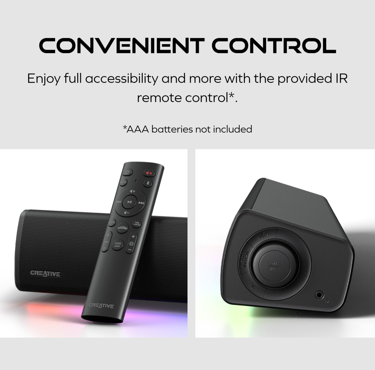 Creative Sound Blaster GS5 Barre de Son Gaing, RGB avec Technologie SuperWide, Alientation par