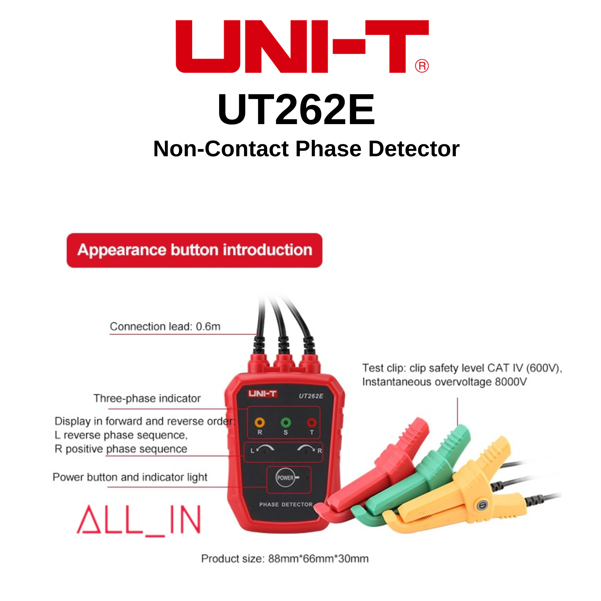 UT261A Phase Sequence and Motor Rotation Indicators / UT262E Non ...