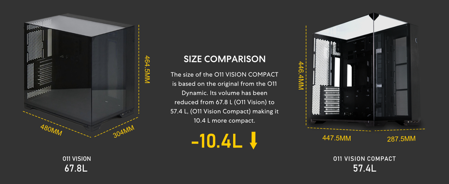 Lian Li O11 Vision Compact - Dual Chamber Mid Tower T.g Chassis With 