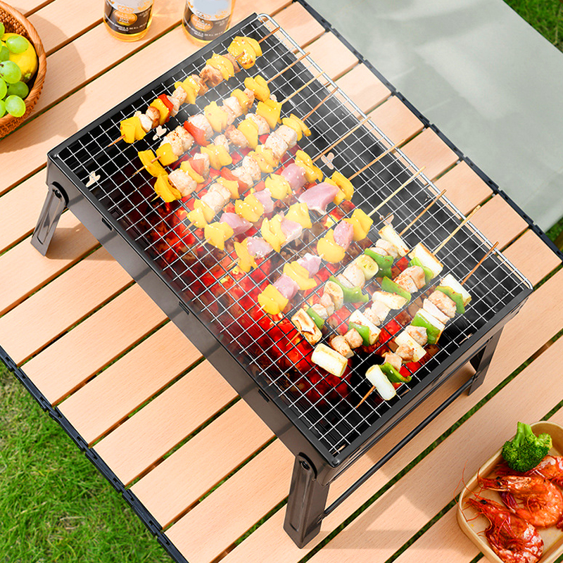 Portable Outdoor Barbeque Grill Foldable Bbq Oven Cooking Camping Picnic Nwd