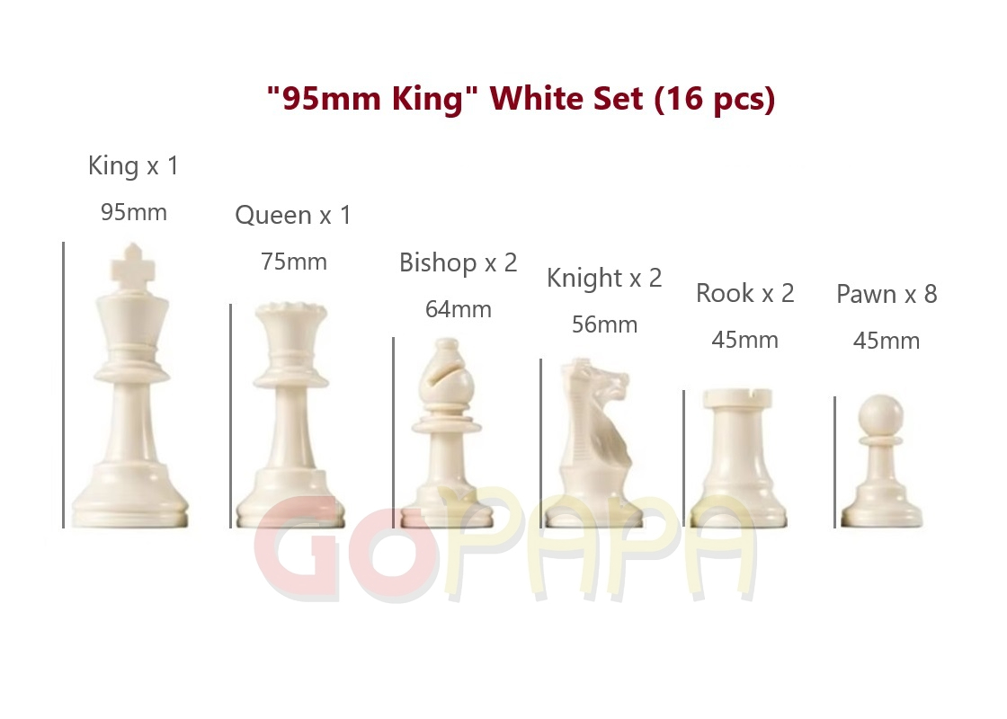 Chess Pieces Quality Full Set King Up to 95mm Tournament Playing Board ...