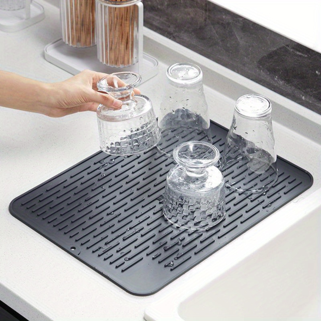 Silicone Multifunction Drying Mat Kitchen Non-Slip Dish Drain Pad ...