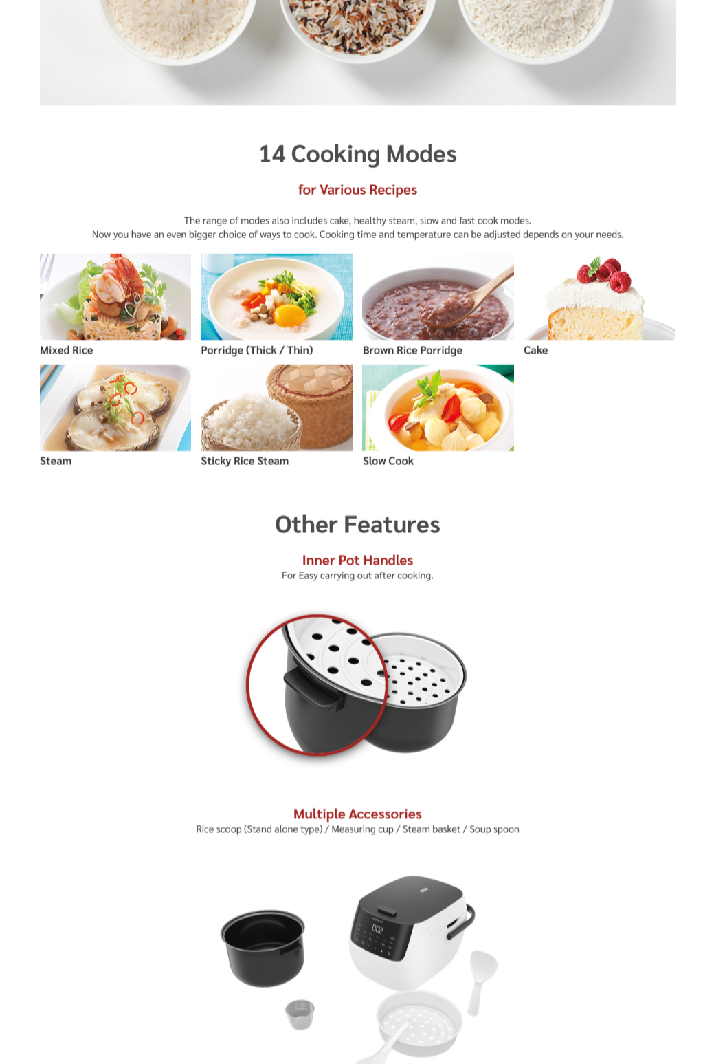 Hitachi 1.8L Microcomputer Jar Rice Cooker | RZ-S18MNW (Multi Cooker ...