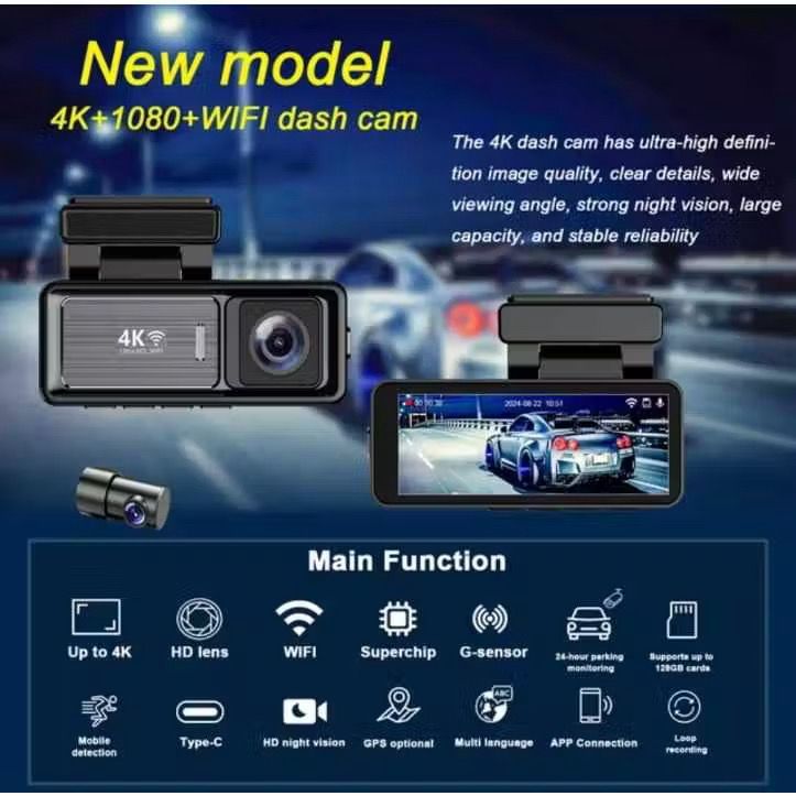 📷 Samurai Katana 4K Dashcam DVR Dual Camera Front & Back Car Recorder ...