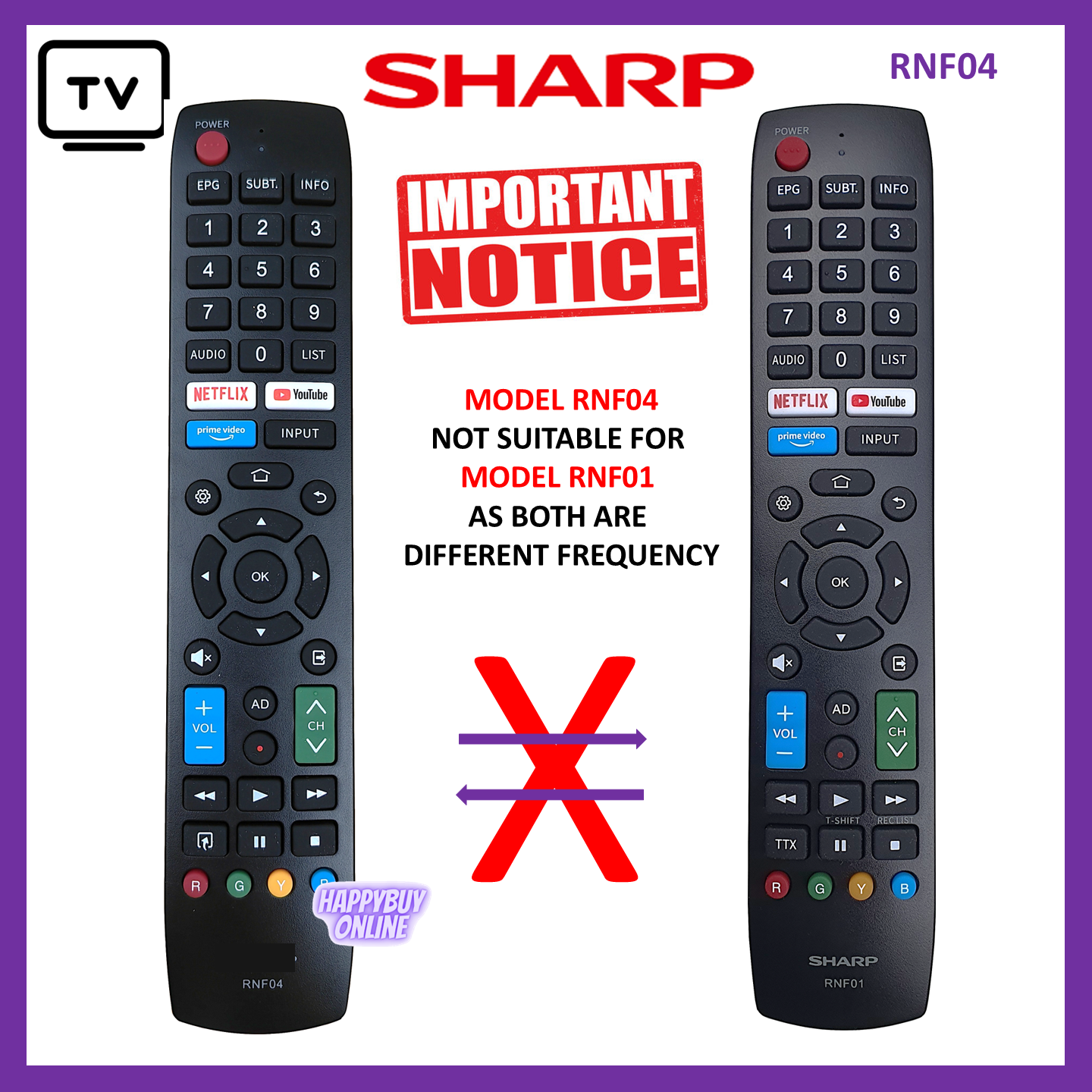 Sharp Aquos Android Smart TV Remote Control RNF04 Sharp Android TV ...