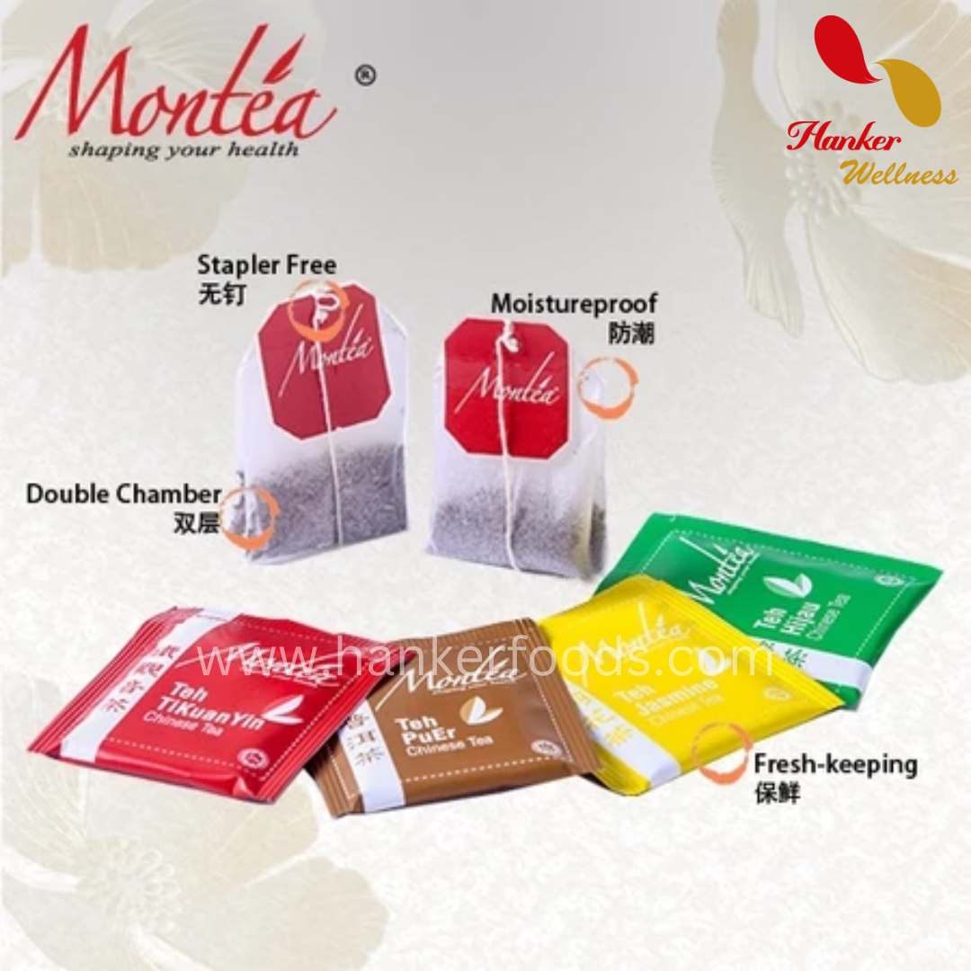 Montea Chinese Teabags Pu'er Green Tea Jasmine Tieguanyin Oolong 普洱 绿茶 ...