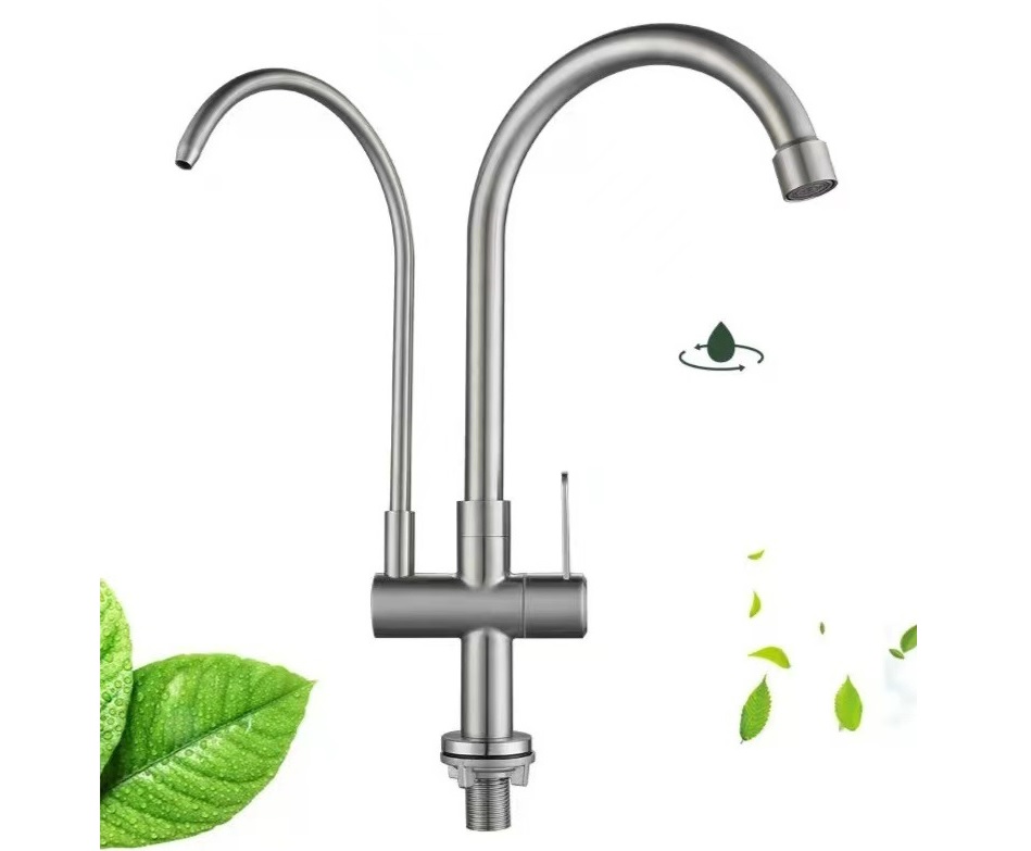 SUS304 Single Cold Kitchen Tap (Heavy Duty) Best Quality Two Ways ...