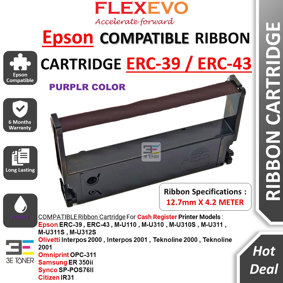 Epson ERC39 ERC 39 ERC-39 ERC43 CITIZEN IR31 ERC-43 IR-31 Compatible ...