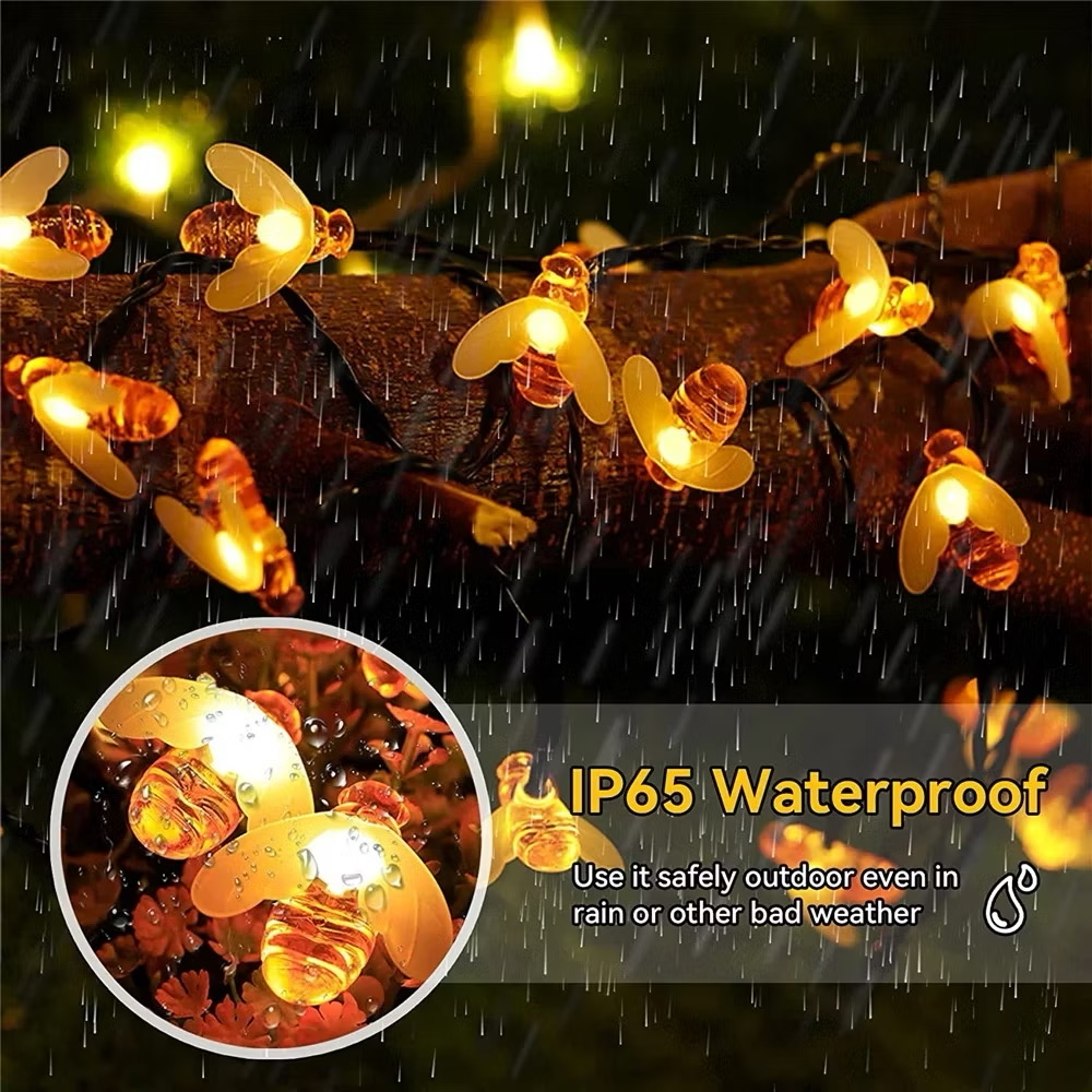 Solar Honey Bee Shape String Lights LED Light Fairy String Lamp Leds ...