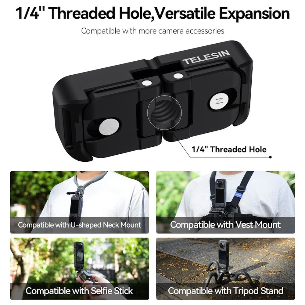 1/4 Screw Mount Adapter For Insta360 X5/X4/ X3 / ONE X2 /ONE X To GoPro Acc. - Foto 2