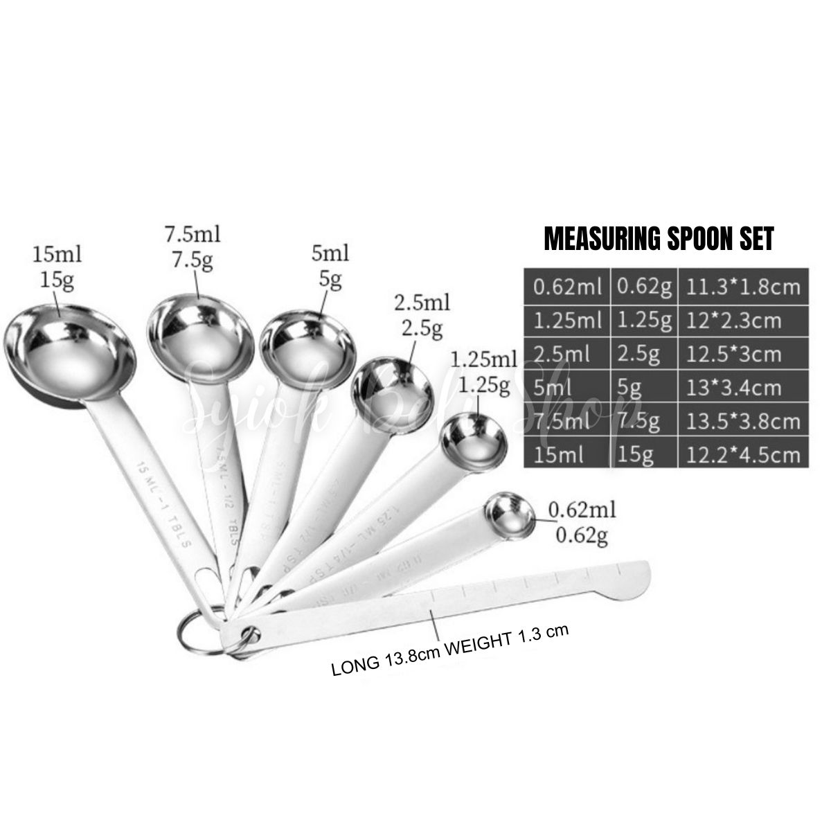 Full Stainless Steel Measuring Spoon and Measuring Cup Set Baking Tools ...