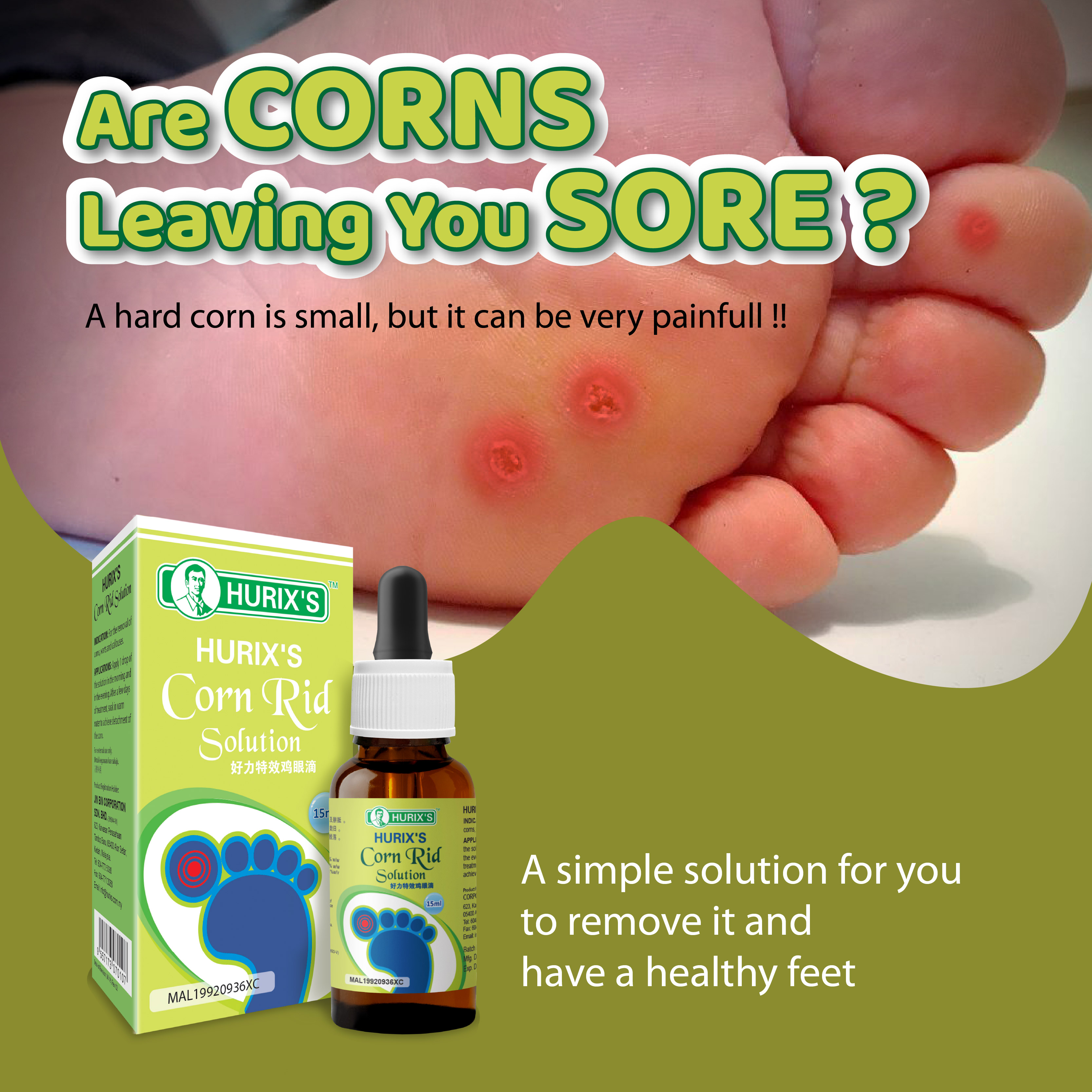 HURIX'S Corn Rid Solution - Merawat Ketimumul | Shopee Malaysia