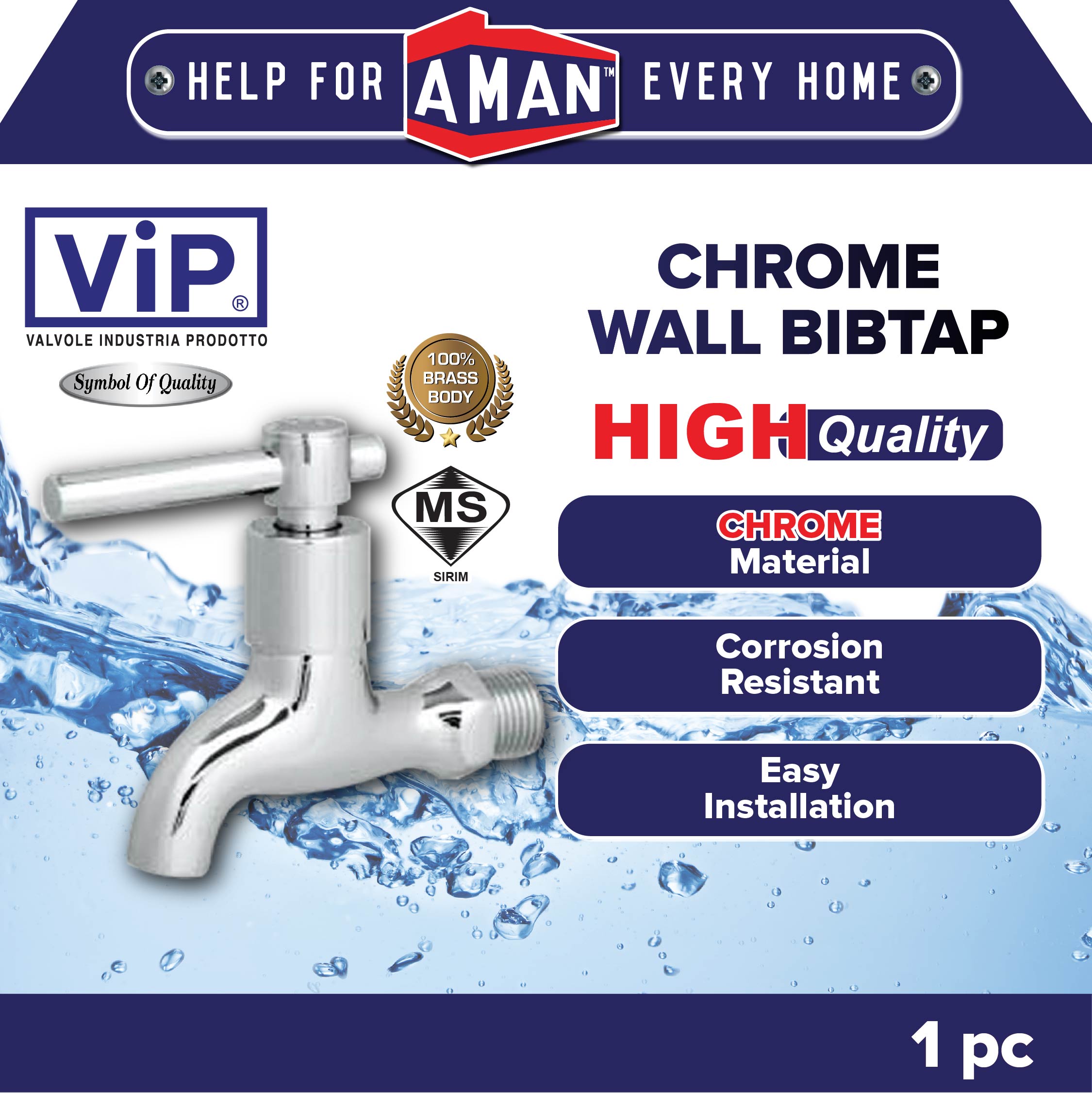 ViP High Quality Chrome Plated Brass Body Bathroom Toilet Wall Tap ...
