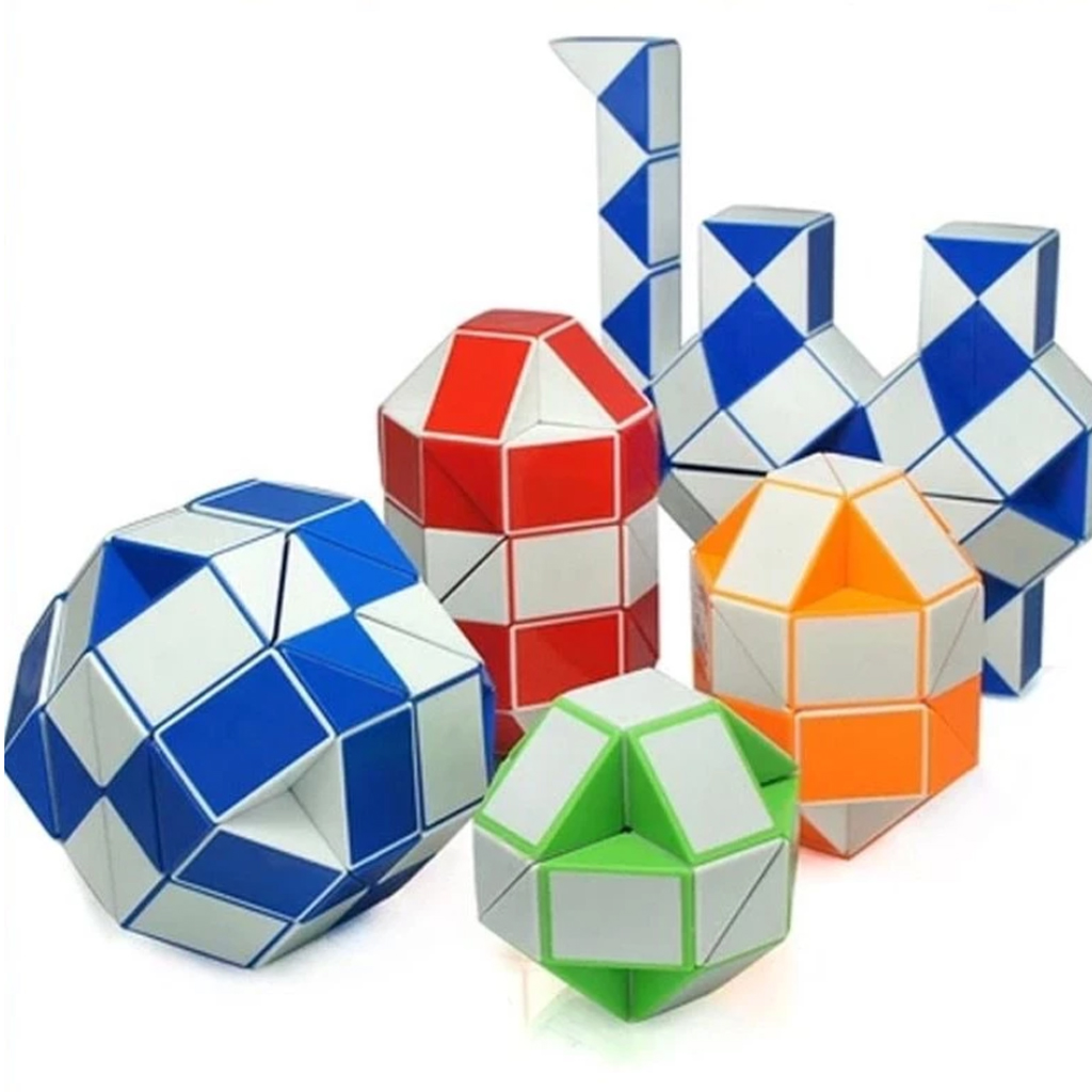 24 Blocks Kids Snake Magic Cube Twist Jigsaw Puzzle Speed Magic Snake ...