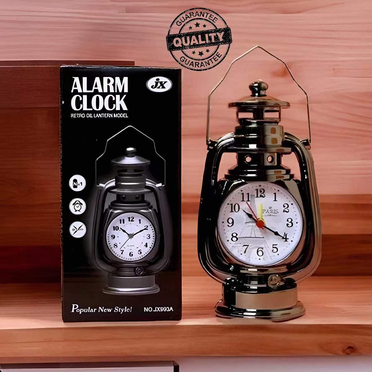 Classic Kerosene Lamp Alarm Clock Jam Loceng Penggera Table Vintage ...