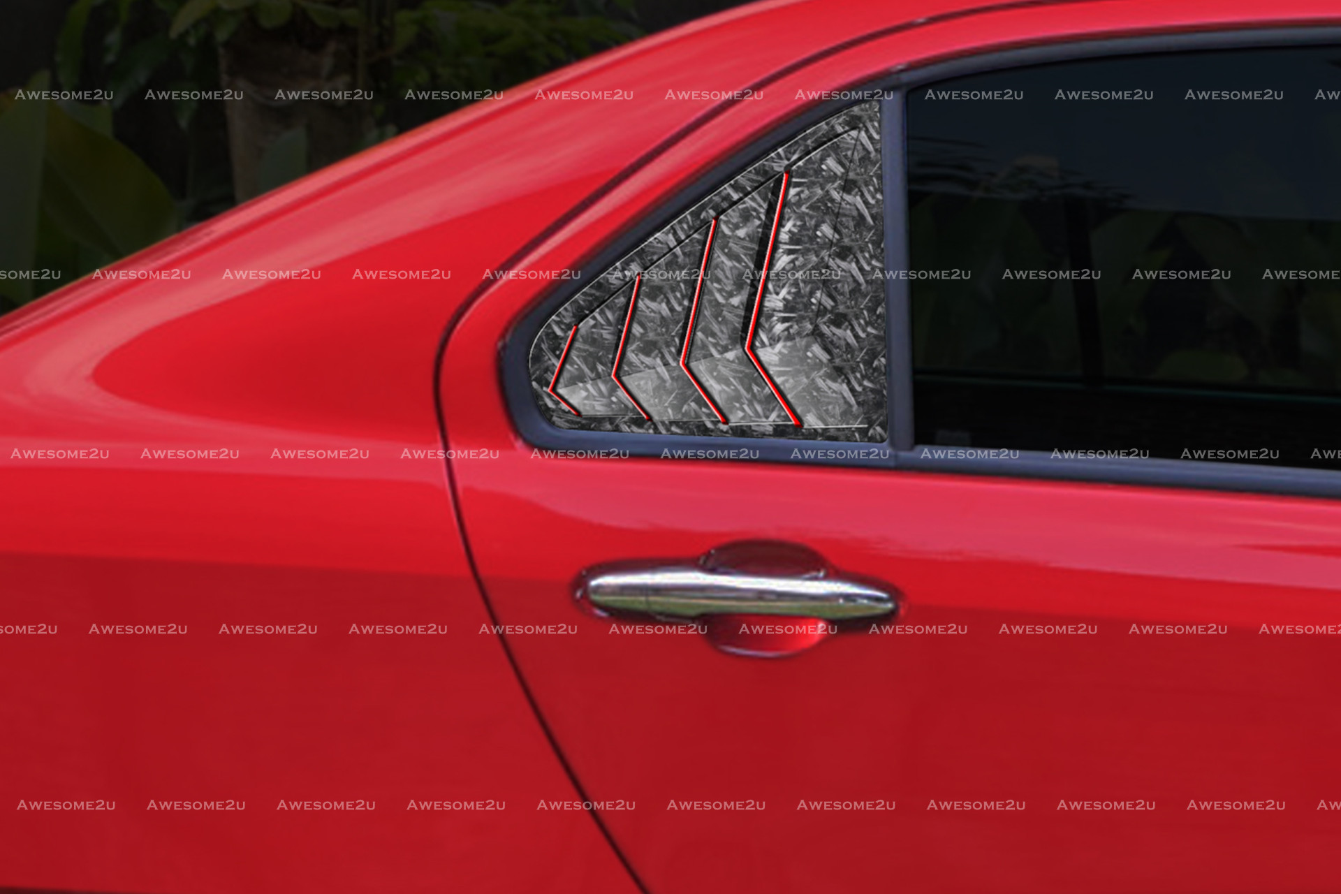 Awesome2u Perodua Bezza 2016-2025 Carbon Fiber Rear Window Louver Cover ...