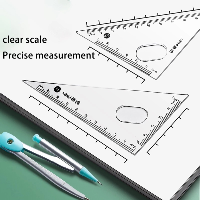 7PCS Ruler Set Triangle Ruler Protractor Rubber Compass Math Student ...
