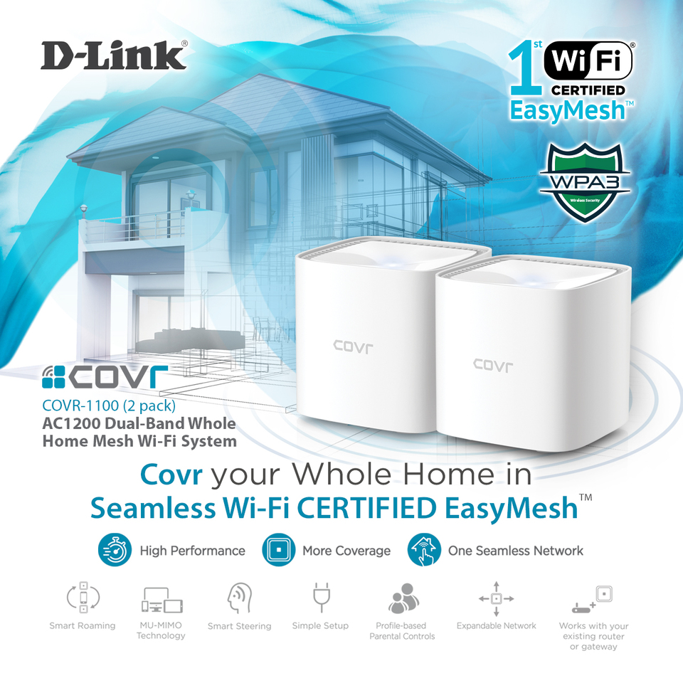 D-Link AC1200 Dual Band Whole Home Mesh Wi-Fi System | Shopee Malaysia
