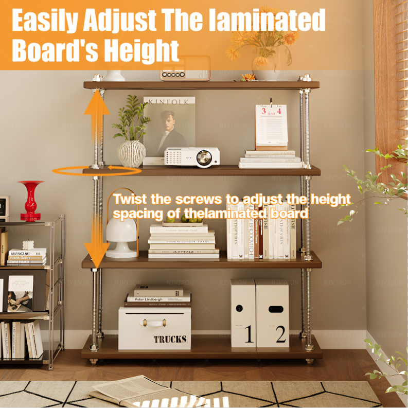 NIVISON Multifunctional Shelf Rack Nordic 3-4 Layers DIY Simple Storage ...