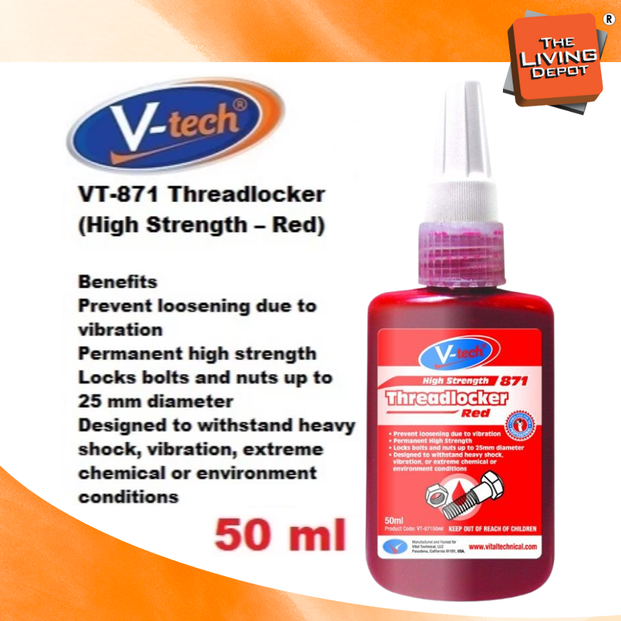 V-TECH Threadlocker 50ML/6ML(High Strength – Red) VT-871 | Shopee Malaysia