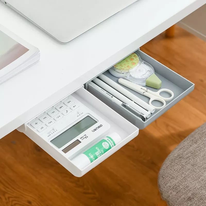 Hidden Drawer Pen Case Stationery Storage Box Storage box under table ...