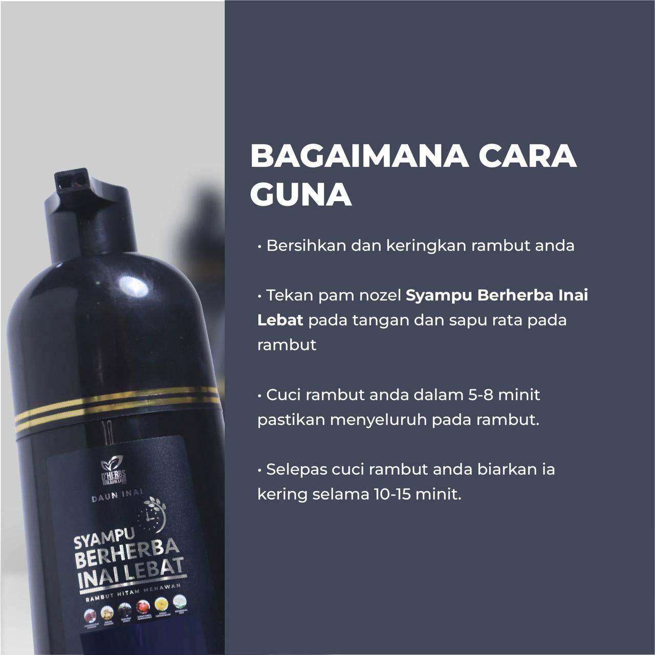 DHERBS SYAMPU PEWARNA RAMBUT INAI LEBAT BLACK & BROWN | Shopee Malaysia